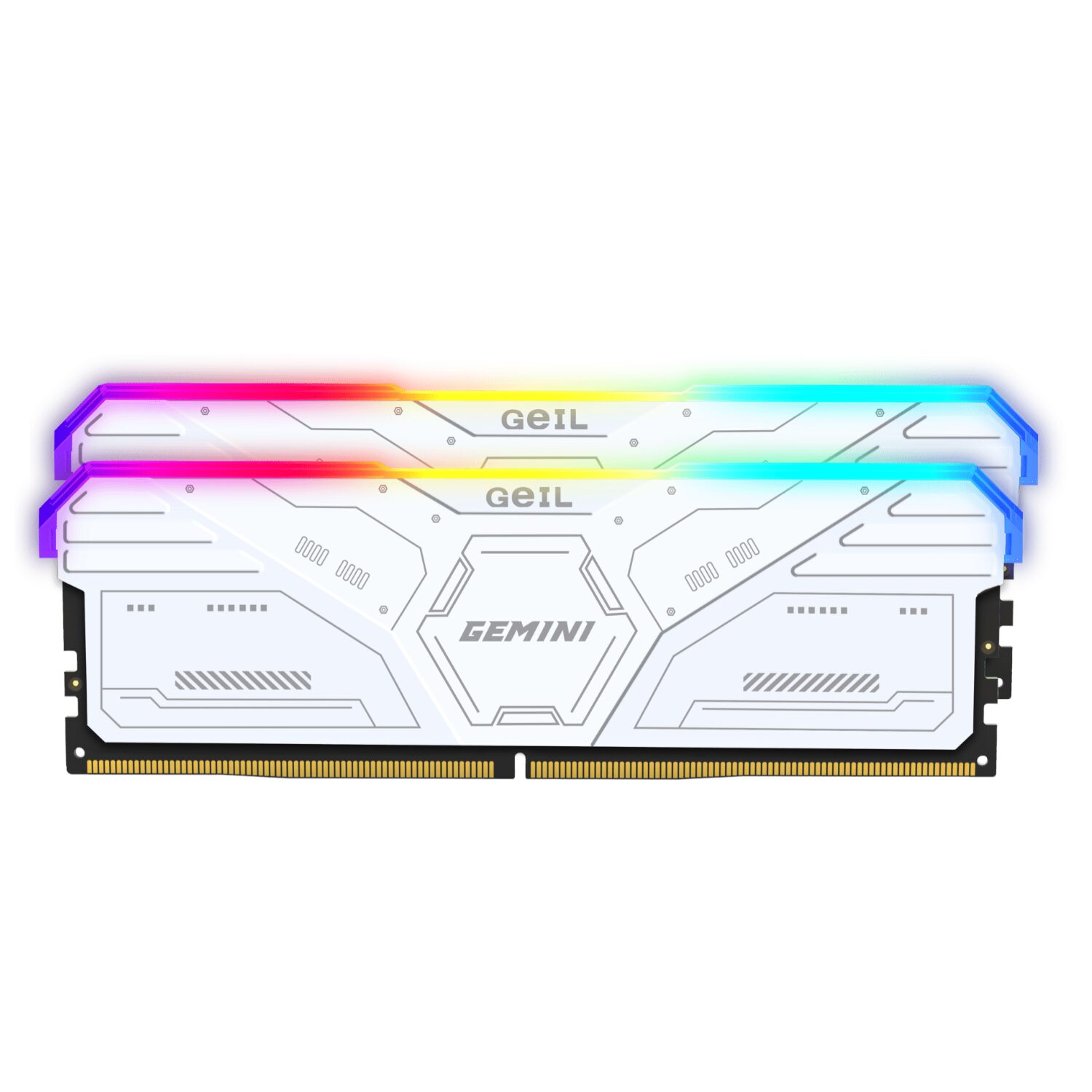GeiL Gemini RGB 32GB KIT(2X16GB) 6000MHz DDR5 Desktop Gaming Memory - White - Image 2