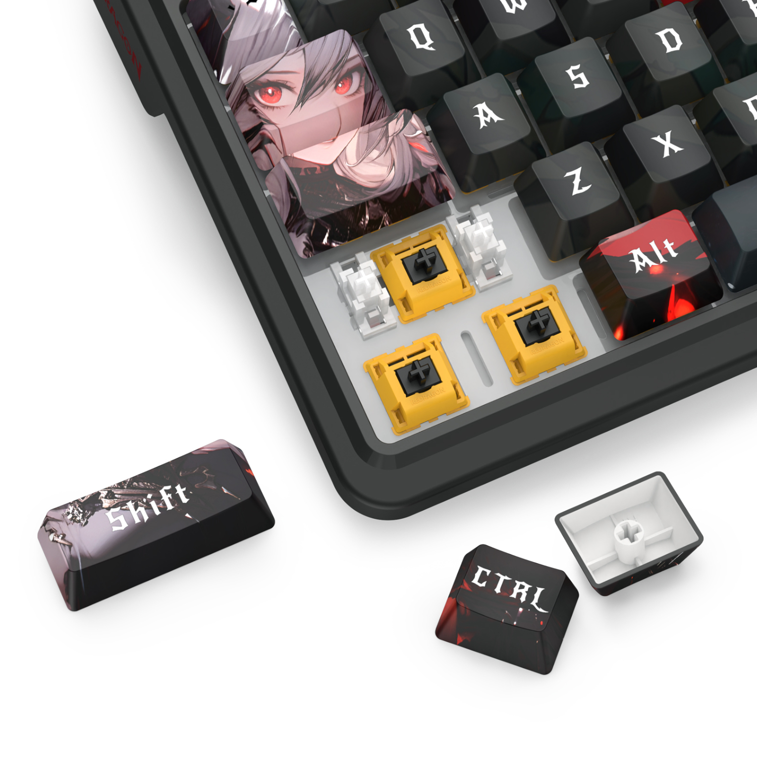 Redragon K719AK ARTEMIS PRO RGB Wireless LCD Mechanical Gaming Keyboard (Anime Edition) - Image 7