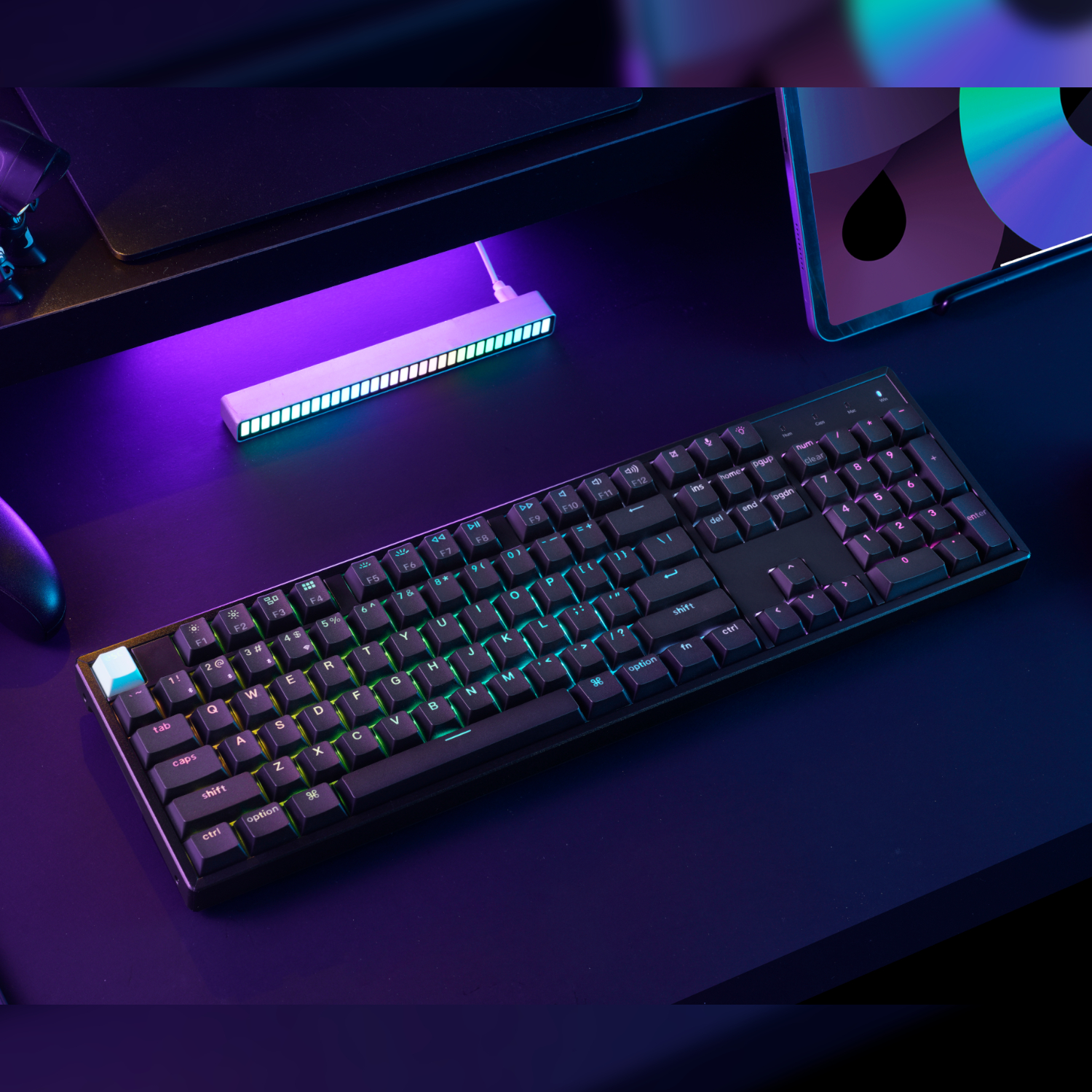 Keychron K10 HE 100% Hot-Swap Gateron Dbl-Rail Nebula Switch RGB Wireless Keyboard - Black - Image 5